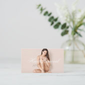 脱毛スキンクリニックバラ金ゴールド大理石 名刺 (スタンド正面)