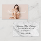 脱毛スキンクリニックバラ金ゴールド大理石 名刺 (正面/裏面)