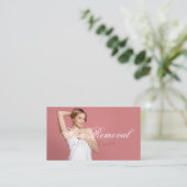 脱毛スキンクリニックバラ金ゴールド大理石 名刺 (スタンド正面)