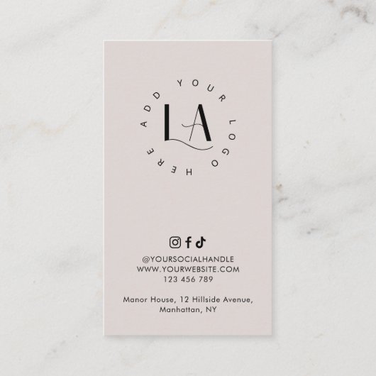 脱毛体ワックスアフターケアモダンロゴクリーム 名刺 (裏面)