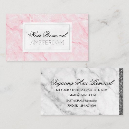 脱毛大理石 名刺 (正面/裏面)