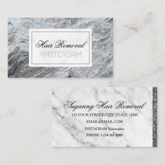 脱毛大理石 名刺 (正面/裏面)