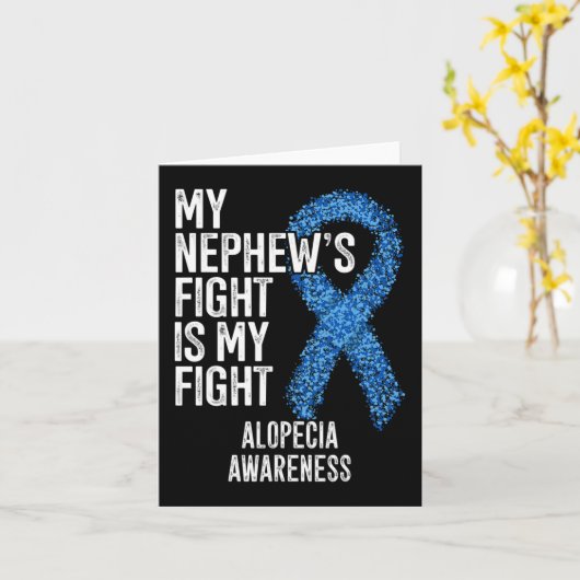 脱毛甥の戦いは私の戦い脱毛症A カード (黄色い花)