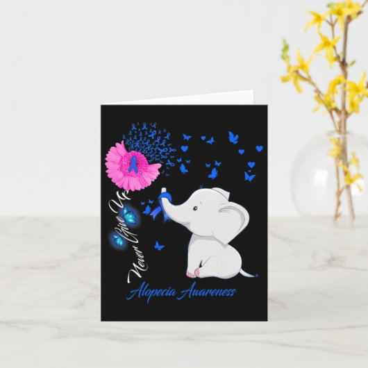 脱毛症の認識 - 脱毛症のリボンギフト カード (黄色い花)