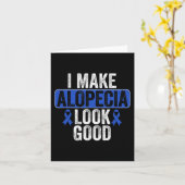 脱毛症を素敵に見せる青いリボン賞 カード (黄色い花)