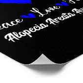 脱毛症アレアタ認識度ピースラブホープ青リブ ポスター (角)