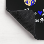 脱毛症アレアタ認識度ピースラブホープ青リブ マウスパッド (コーナー)