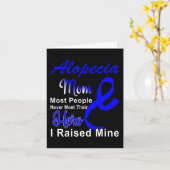 脱毛症認識度ママ母サポートブルーリボン カード (黄色い花)