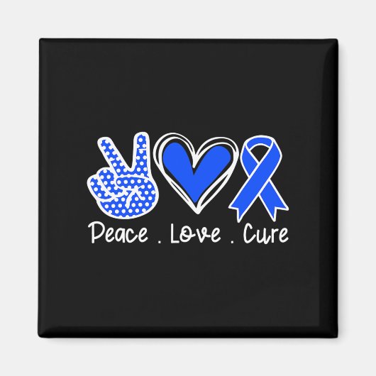 脱毛症認識度月ブルーリボンピースラブCu マグネット (正面)