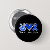 脱毛症認識度月ブルーリボンピースラブCu 缶バッジ (正面&裏面)