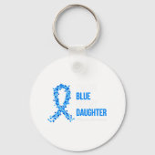 脱毛症認識度I衣服ブルー用マイドーターブルー キーホルダー (裏面)
