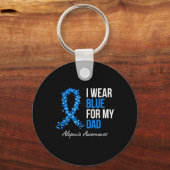 脱毛症認識度I衣服ブルー用マイパパブルーリブ キーホルダー (正面)