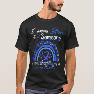 脱毛症認識度I衣服ブルー Tシャツ