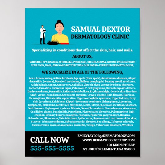 脱毛、皮膚科、皮膚科クリニック ポスター (正面)