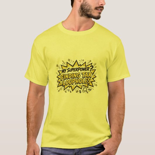 脱税の抜け道を探す面白い会計士 Tシャツ (正面)