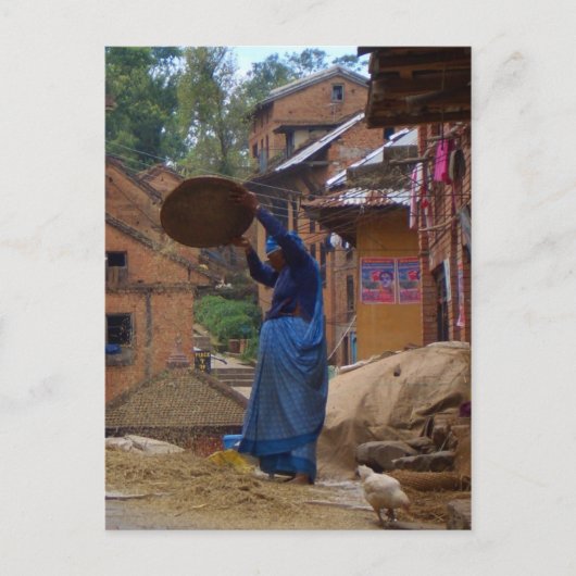 脱穀はがき ポストカード (正面)