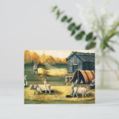 脱穀場。夕べ。by Niko Pirosmani ポストカード (スタンド正面)