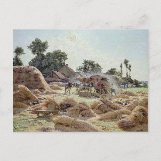 脱穀機1896 ポストカード (正面)