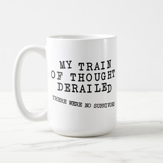 脱線した思考列車 FunnyMug コーヒーマグカップ (左)