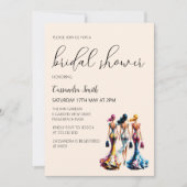 脱衣女かわいらし性ブライダルシャワー 招待状 (正面)