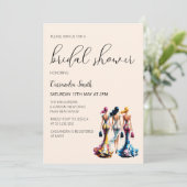 脱衣女かわいらし性ブライダルシャワー 招待状 (スタンド正面)