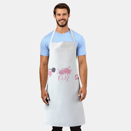 脳おもしろい エプロン (着用した状態)