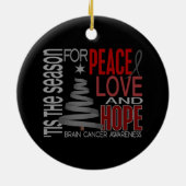 脳がんクリスマス1オーナメント セラミックオーナメント (裏面)