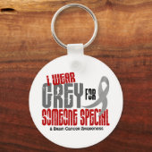 脳がん特殊な人のための衣服グレー6.2 キーホルダー (正面)