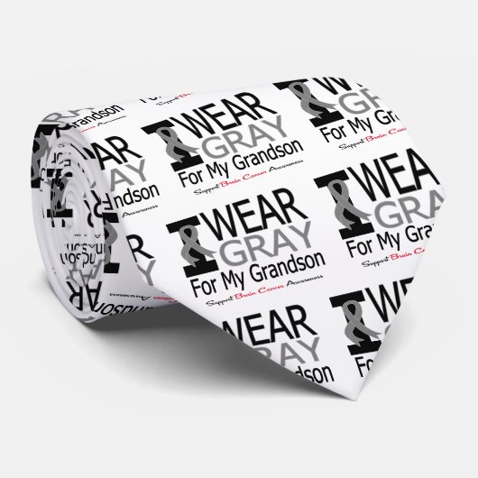 脳がん私の孫のための衣服グレーリボン ネクタイ (ロール)