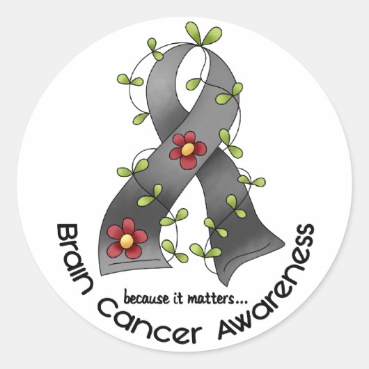 脳がん花帯1 ラウンドシール (正面)