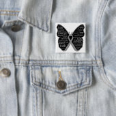 脳がん蝶のコラージュ 缶バッジ (インサイチュ)