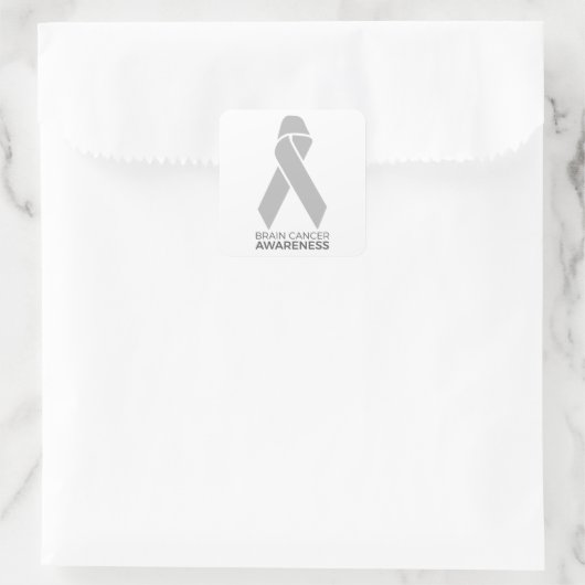 脳がん認識度 スクエアシール (バッグ)