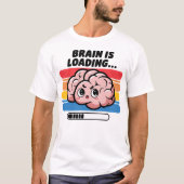 脳が可愛いレトロ脳を読む Tシャツ (正面)