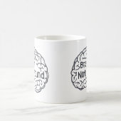 脳が見つからないスローガンおもしろい コーヒーマグカップ (中央)