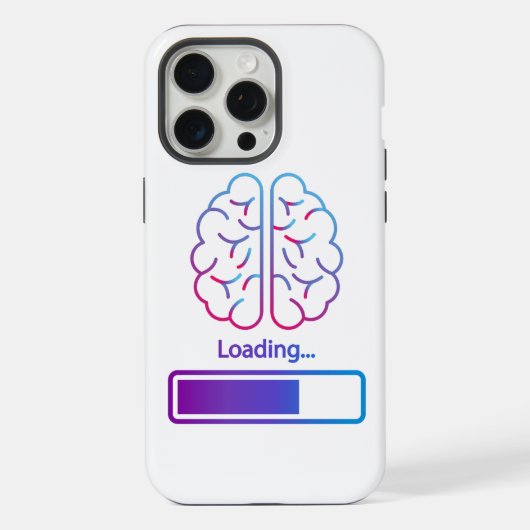 脳が読み込まれ中 iPhoneケース (裏面)
