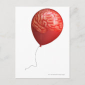 脳が重ね合わされたバルーンイラストレーション ポストカード (正面)