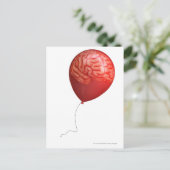 脳が重ね合わされたバルーンイラストレーション ポストカード (スタンド正面)