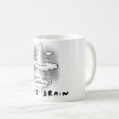 脳すごい漫画スタイルおもしろいイラストレーション コーヒーマグカップ (正面右)