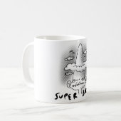 脳すごい漫画スタイルおもしろいイラストレーション コーヒーマグカップ (正面左)