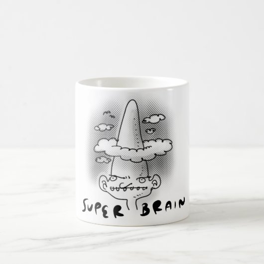 脳すごい漫画スタイルおもしろいイラストレーション コーヒーマグカップ (中央)