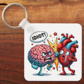 脳とハートのおもしろい感情 キーホルダー (正面)