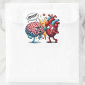 脳とハートのおもしろい感情 スクエアシール (バッグ)