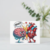 脳とハートのおもしろい感情 ポストカード (スタンド正面)