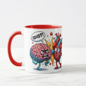 脳とハートのおもしろい感情 マグカップ (左)