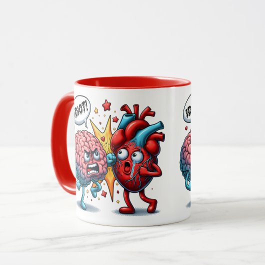脳とハートのおもしろい感情 マグカップ (正面左)