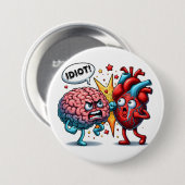 脳とハートのおもしろい感情 缶バッジ (正面&裏面)