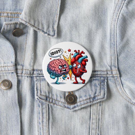 脳とハートのおもしろい感情 缶バッジ (インサイチュ)