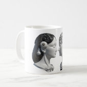 脳とハートの対頭の2つの要素 コーヒーマグカップ (正面左)