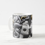 脳とハートの対頭の2つの要素 コーヒーマグカップ (正面左)