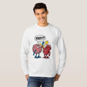 脳とハートTシャツの論争 – おもしろい感情的 Tシャツ (正面フル)